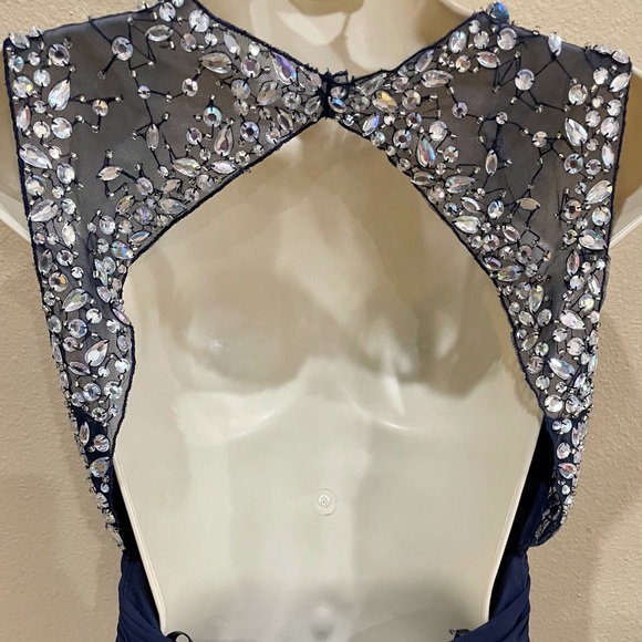 B.Smart blue embellished prom dress! - Picture 2 of 5